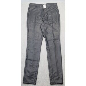 Express Faux Leather Pants Womens Medium Black Stretch Skinny Leg High Waist